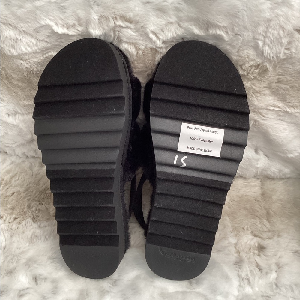 Koolaburra by UGG, Black Fuzz'd Out Sandals, 8, NWT - Picture 2 of 4